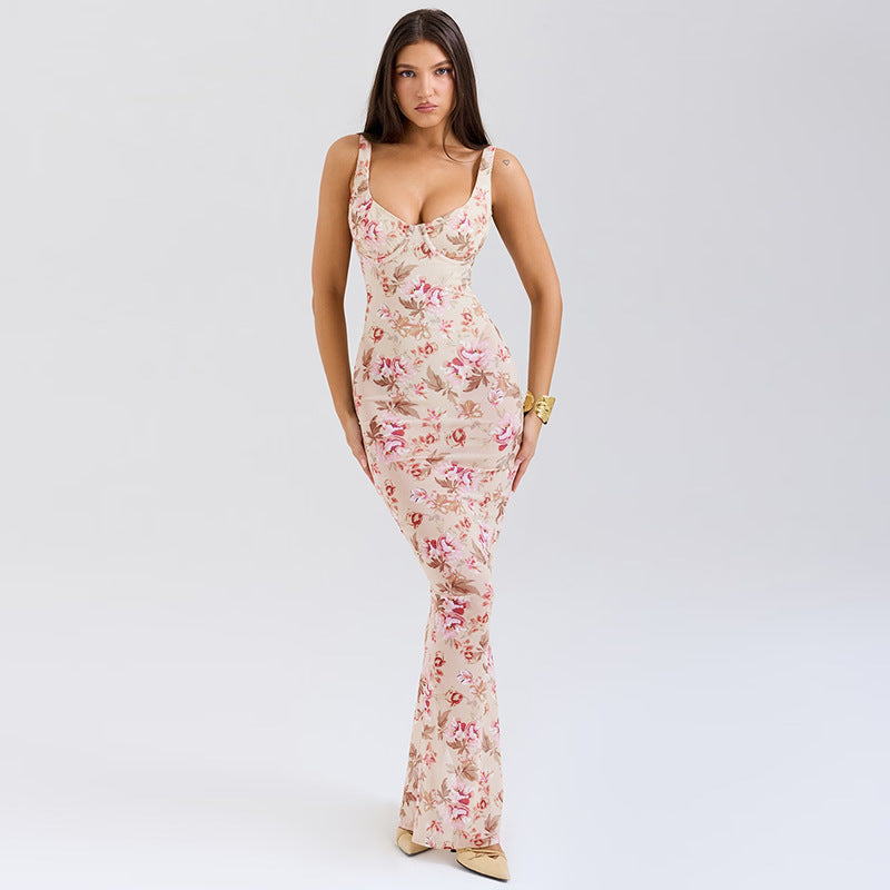 Dame Floral Slim Fit Aftenkjole Stilla