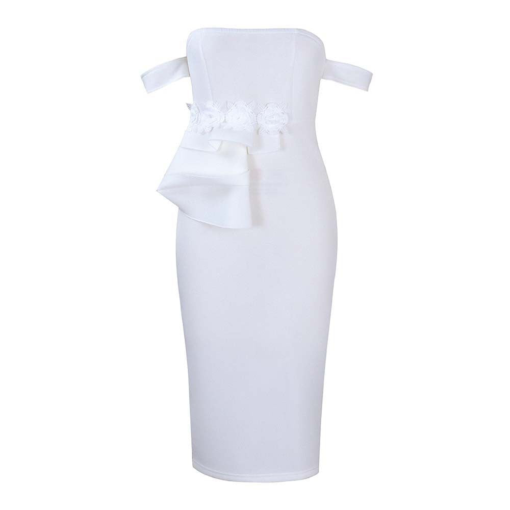 Dame Etuikjole med Off-Shoulder Design og elegant Rüschenapplikation Stilla