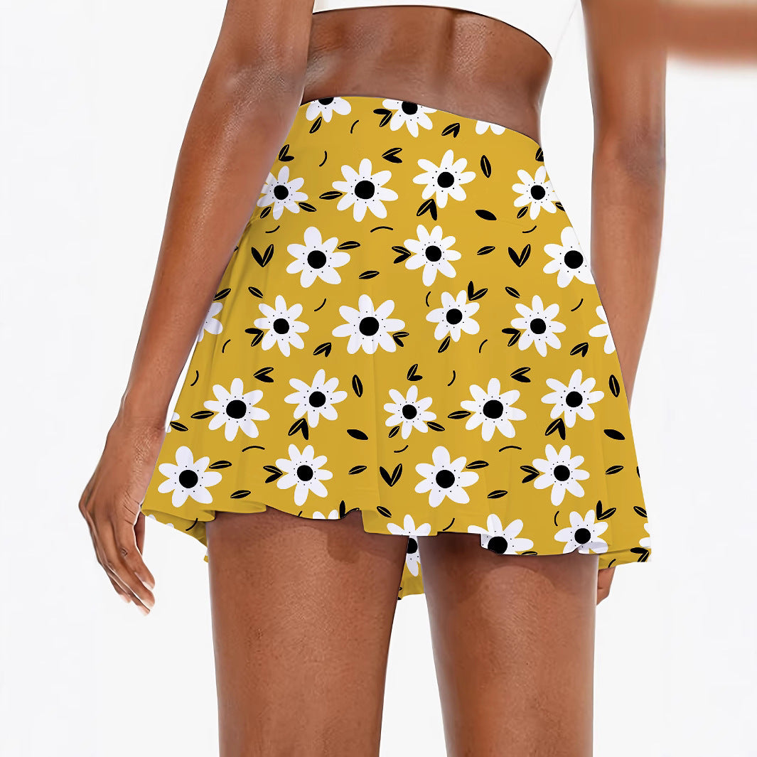 Femme Floral Print Skater nederdel Stilla