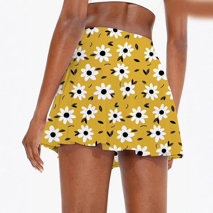 Femme Floral Print Skater nederdel Stilla