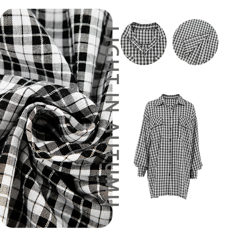 Dame Oversized Ternet Bluse med afslappet snit og praktiske lommer Stilla