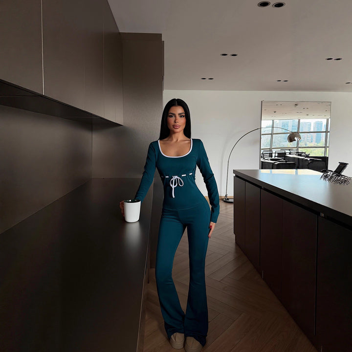 Women's long-sleeved combination transformation suit with drawstring Skovae
