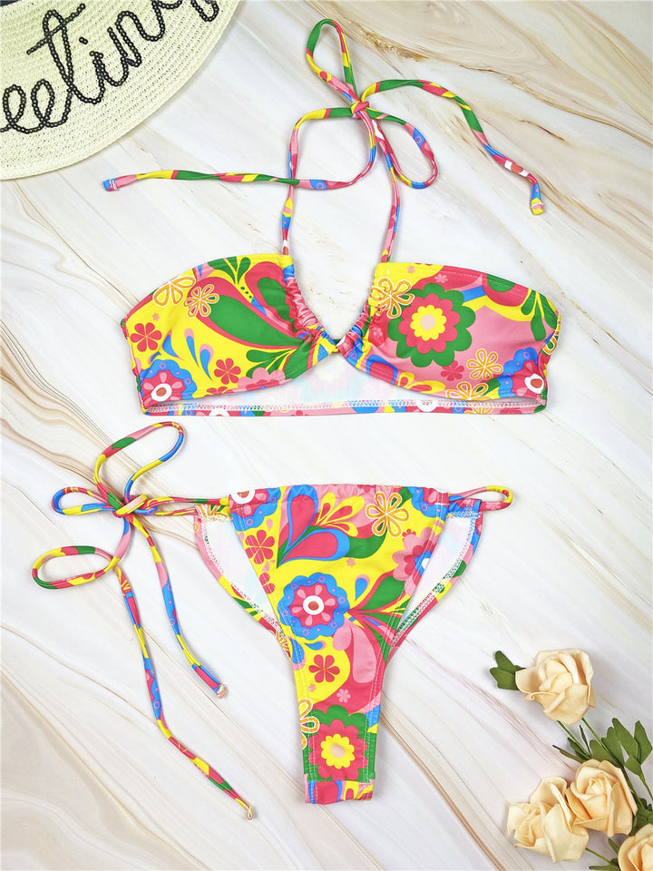 Dame Bandeau Stil Højskåret Bikini Sæt Stilla