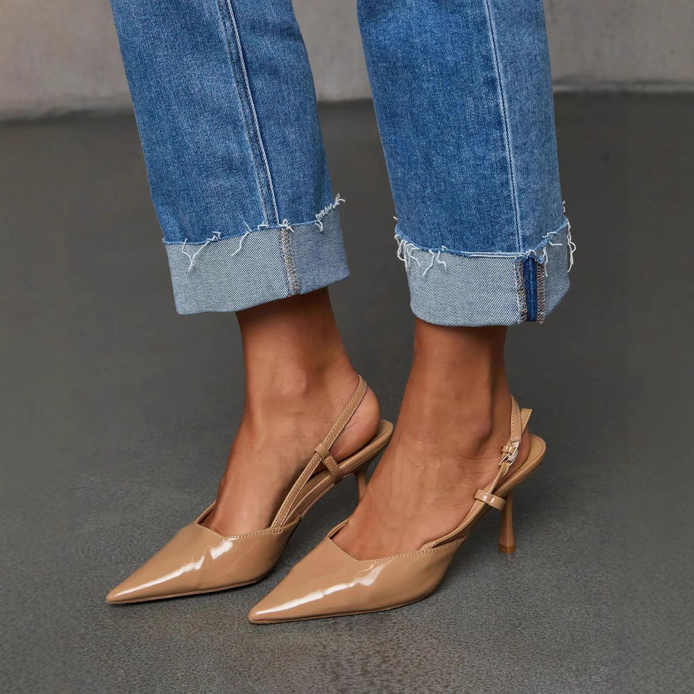 Dame Mom-jeans i afslappet cropped stil med fransede afslutninger Stilla