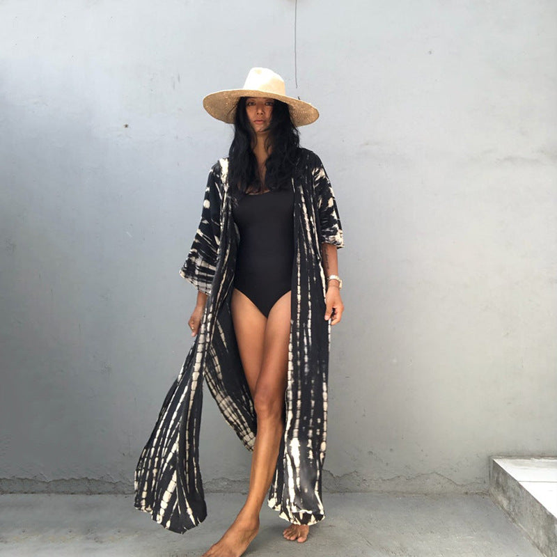 Dame Let Hoodie Strand Kaftan Stilla