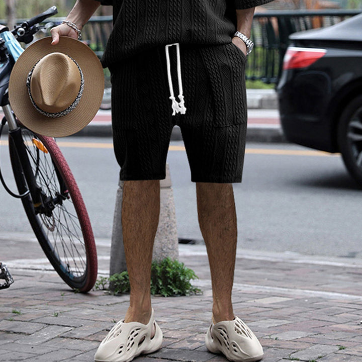 Herre shorts med strukturmønster og elastisk livrem Stilla