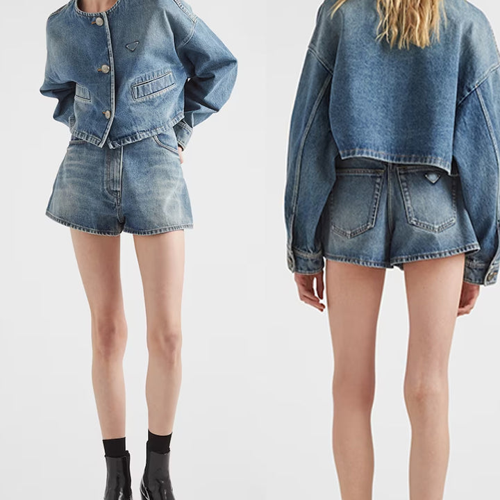 Dame Højskårne Jeans-Shorts Stilla