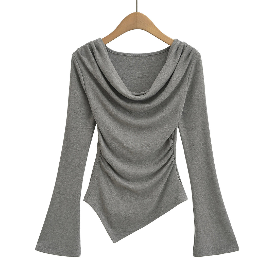 Dame asymmetrisk top med elegant indpakningsdesign og ekstravagante draperingseffekter Stilla