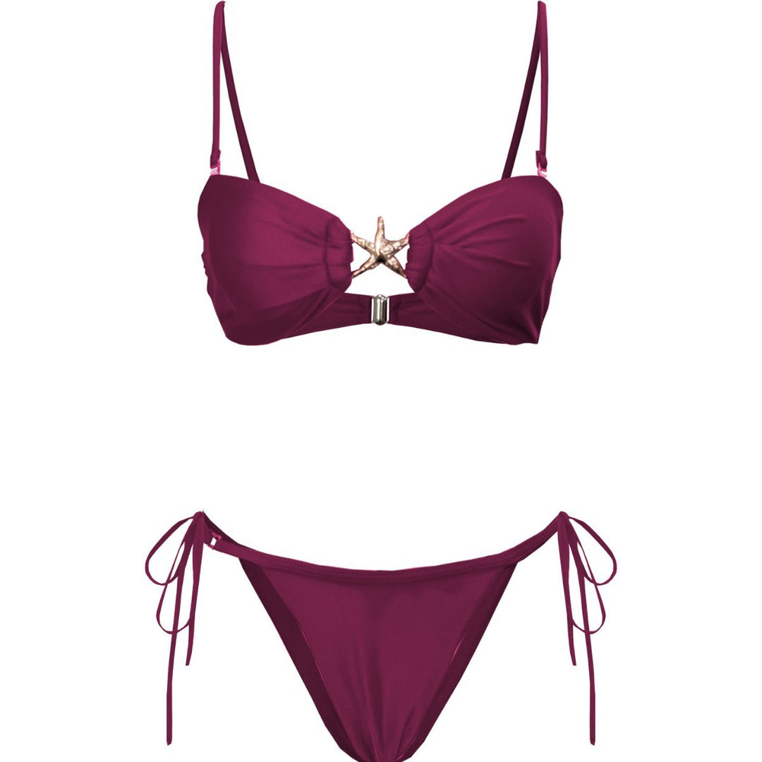 Dame bikini-sæt med dekorativ knude-detalje og elegante accenter Stilla