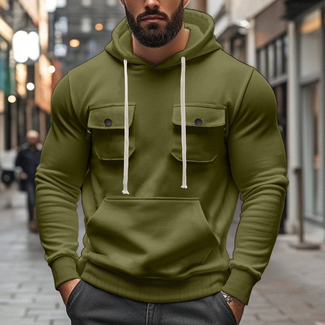 Herrer Hoodie med praktiske lommer og moderne design Stilla