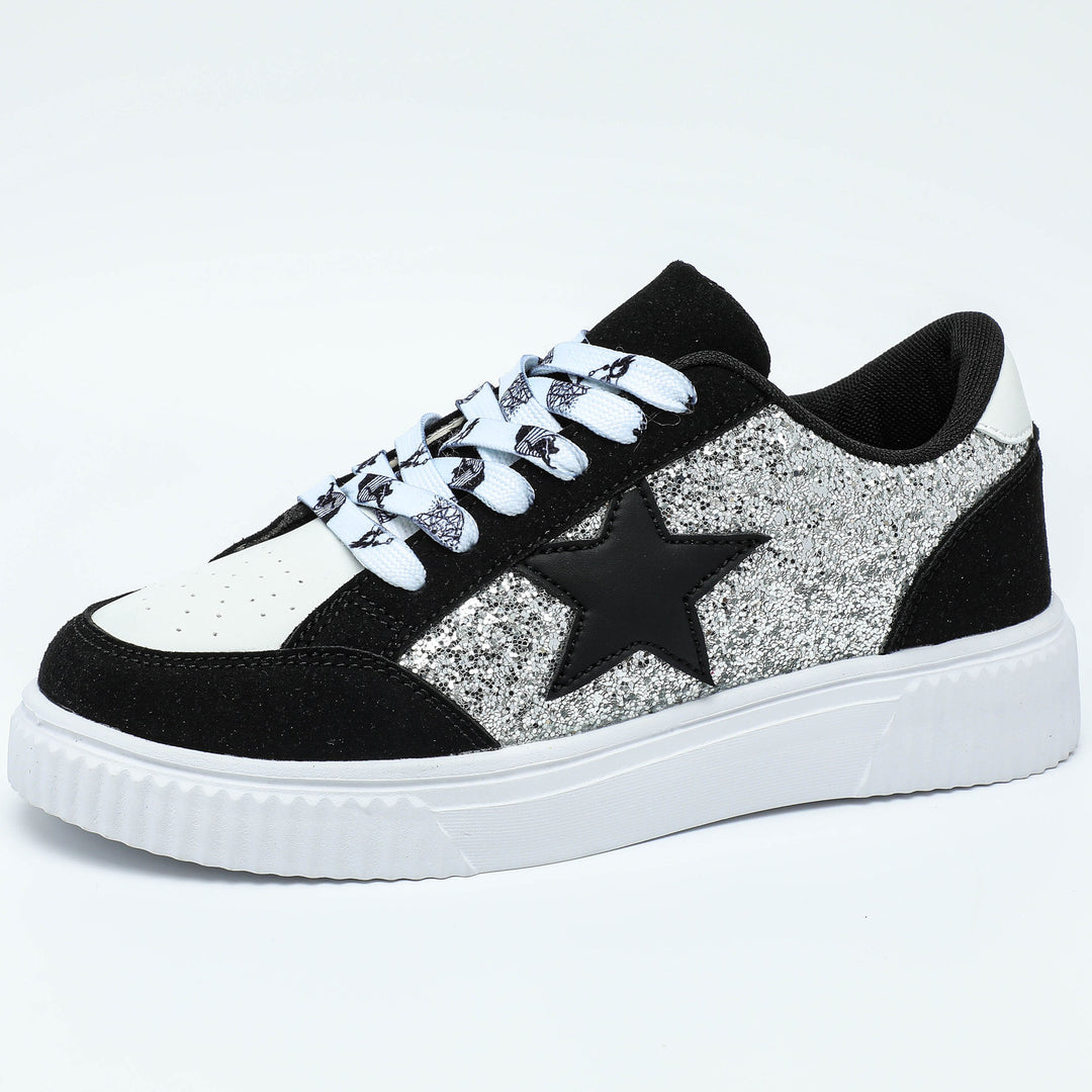 Damer Funklende Sneakers med glitrende overflade og sportsligt design Stilla