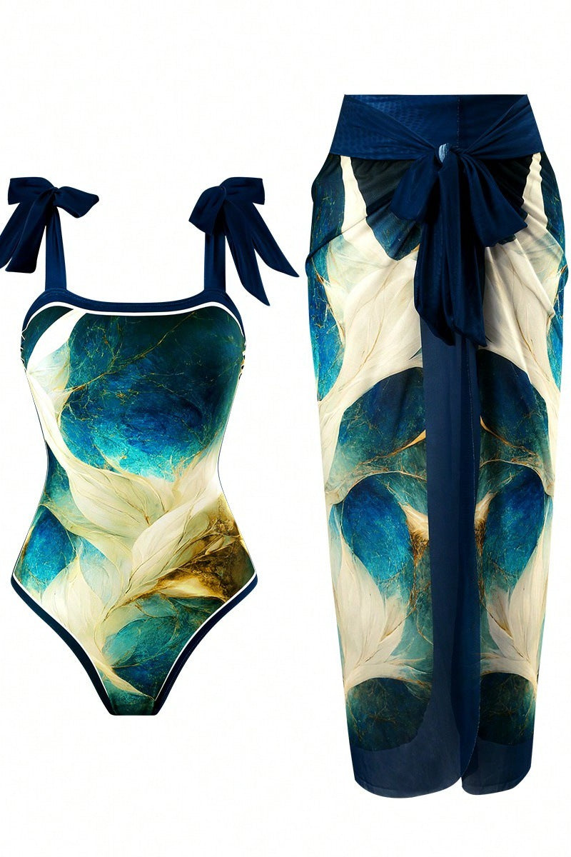 Dame Einteiler badedragt med flot wrap skirt-look Skovae