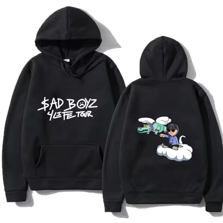 Kvinders hoodie med kreativ print og komfortable kængurulommer Skovae