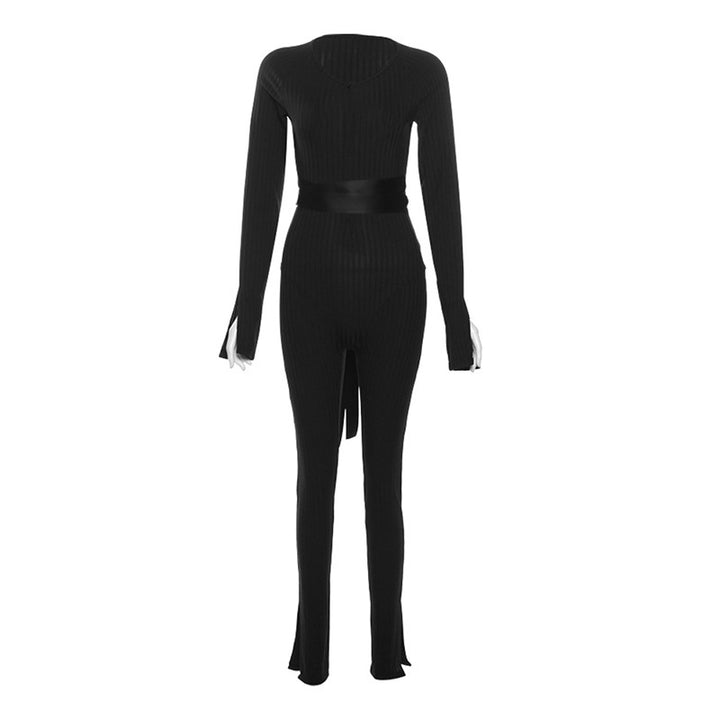 Damer Elegant Jumpsuit med gennemsigtige ærmeløsninger og figurtilpasset snit Stilla