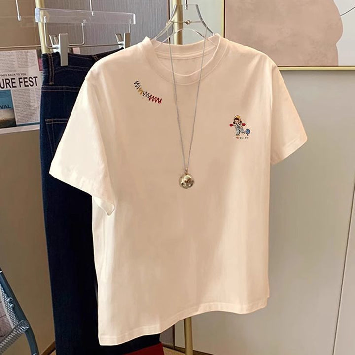 Femme Grafik Broderet Casual T-Shirt Stilla