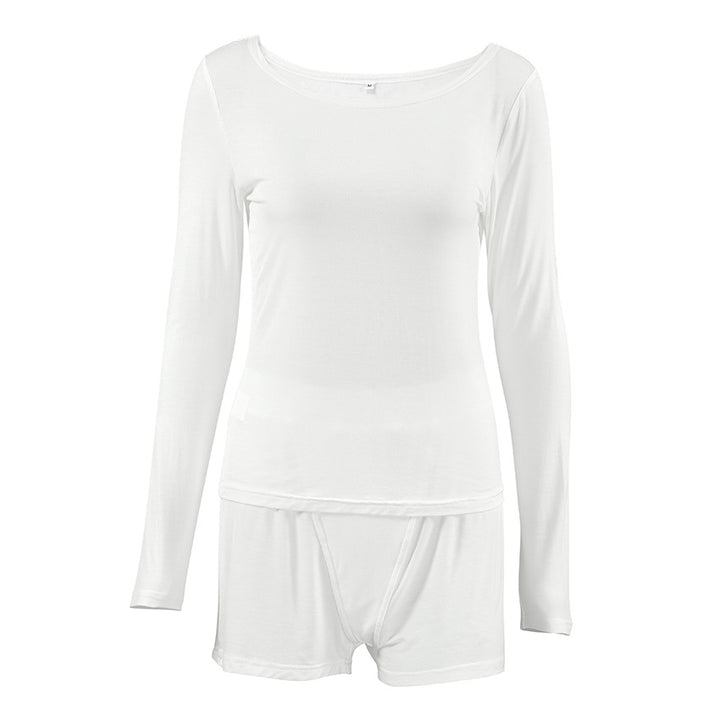 Dame sæt bestående af langærmet top og shorts Stilla