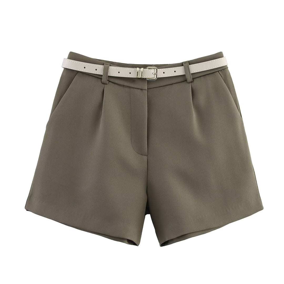 Dame elegante shorts med praktisk bælte Skovae