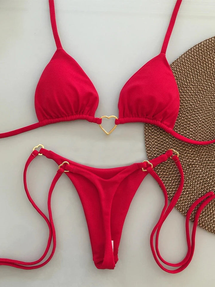 Dame Triangel-Bikini med justerbare stropper Stilla