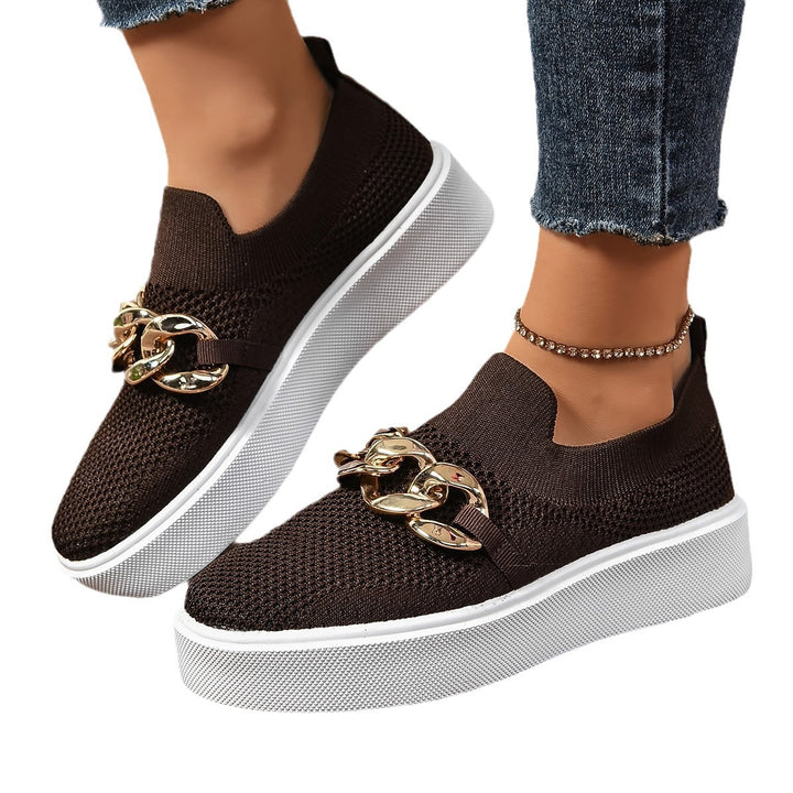 Dame Sneakers med fashionable metal kæde applikationer og komfortabel gummisål Stilla