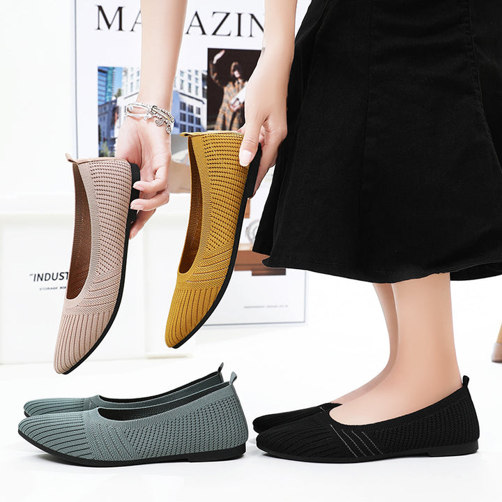 Dame Elegante og komfortable Ballerinas med åndbart strikdesign Stilla