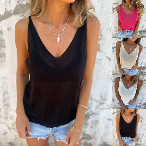 Dame Sleek V-udskæring Stretch Tanktop Stilla