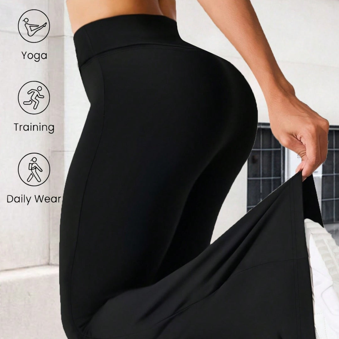 Dame Sportliche Høj Talje Leggings og asymmetrisk Crop-Top Sæt Skovae
