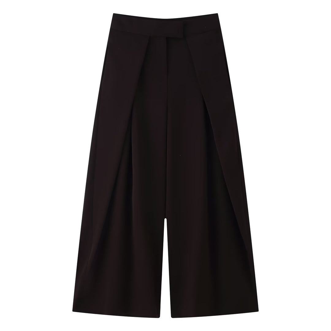 Kvinder bredt skåret culotte-bukser med elegante folder og høj talje Skovae