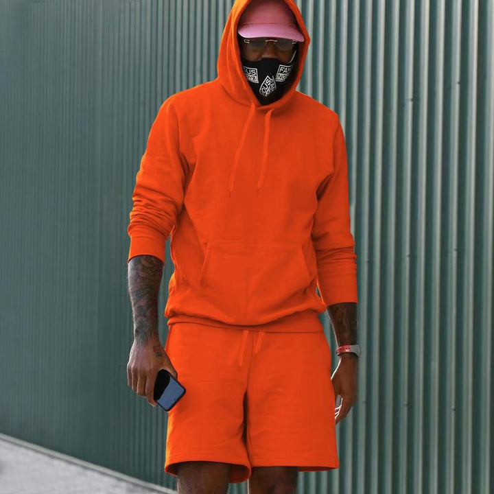 Herrer sporty hoodie og shorts sæt Stilla