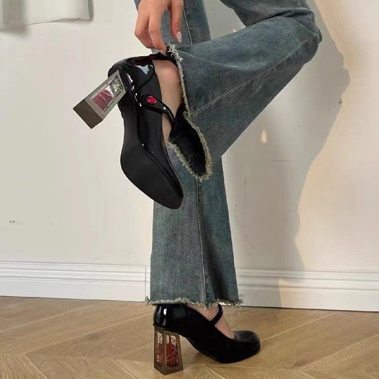 Dame Sandaler med gennemsigtigt blokhæl Stilla