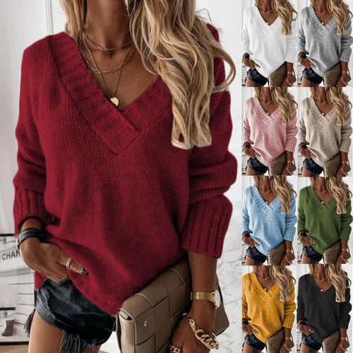 Kvinders stilfulde V-hals sweater med struktureret design og hyggelig pasform Stilla