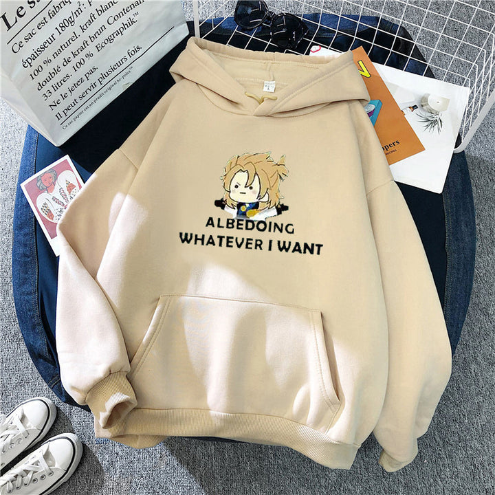 Kvinders hoodie med kunstnerisk grafisk design og motiverende tekst Skovae