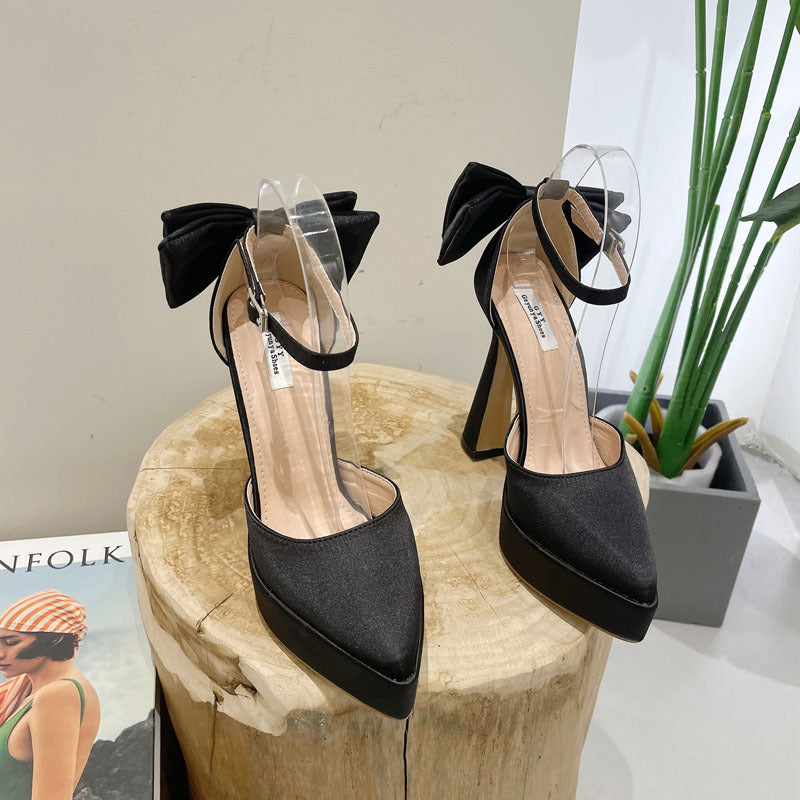 Dame Slingback High Heel Sandaler med gennemsigtig rem og elegant sløjfedekoration Stilla