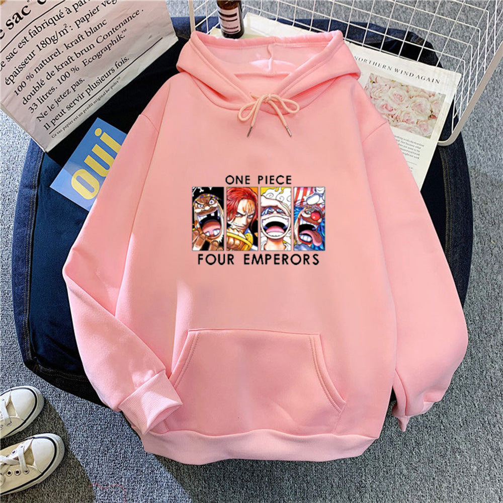 Kvinders hættetrøje med unikt anime design Skovae