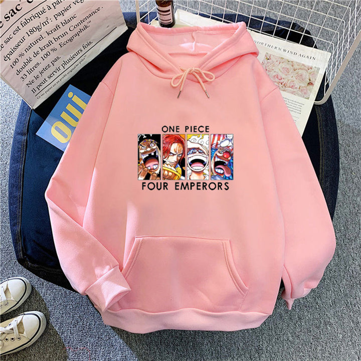 Kvinders hættetrøje med unikt anime design Skovae