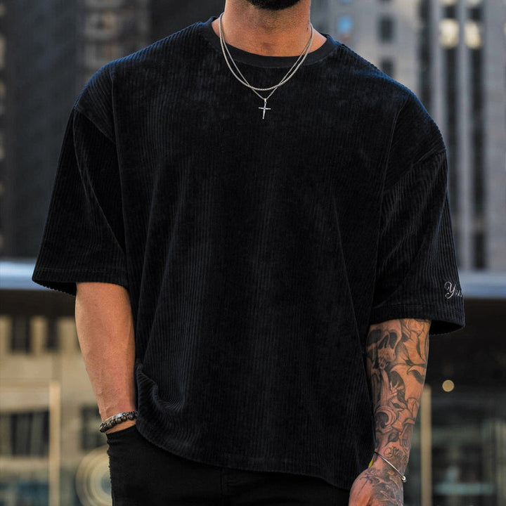 Herrer bomulds T-shirt med struktureret design og afslappet pasform Stilla