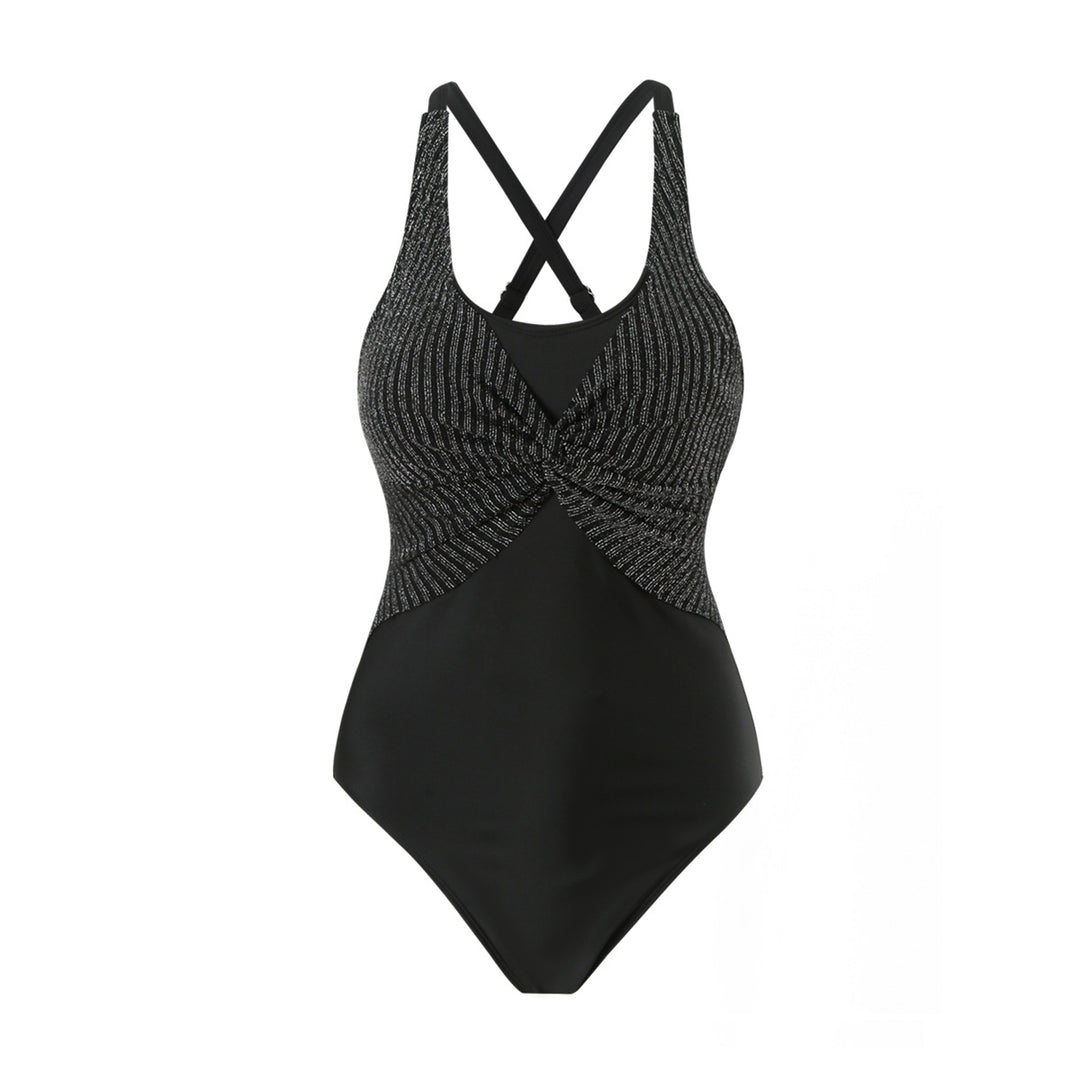 Damer sportslig one-piece badedragt med stilfuld vikle-design Skovae