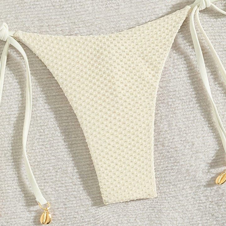 Dame Triangel-Bikini med justerbare stropper og elegant guld-detalje Skovae