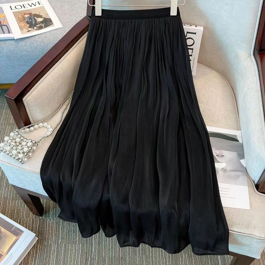 Dame Let Fald Skirt i fint Chiffon Stilla