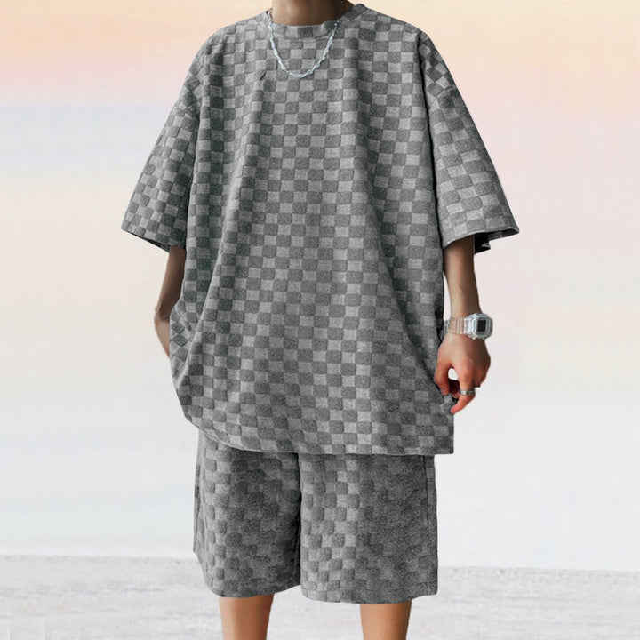 Dame moderne oversized kortærmet sæt med struktureret design Stilla
