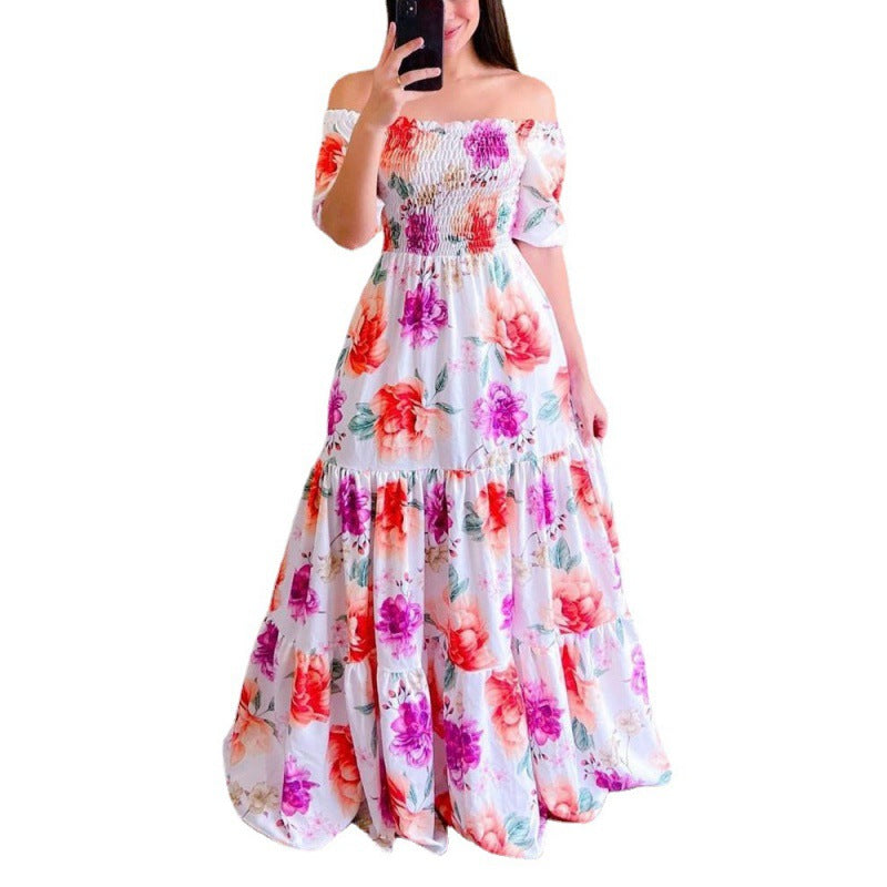 Dame Off-Shoulder Volan Maxi Kjole Stilla