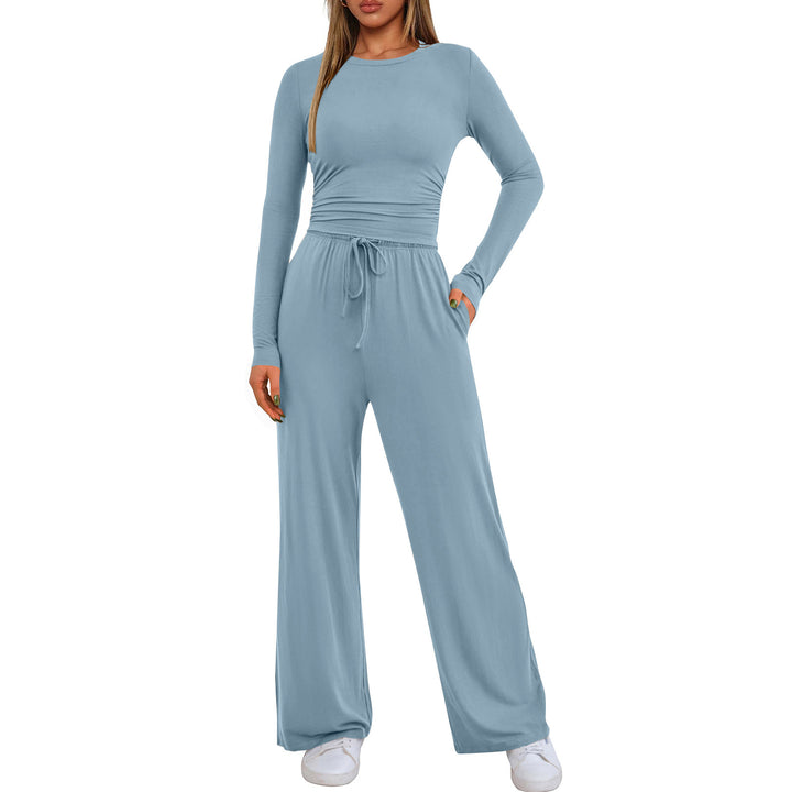 Dame behagelig jumpsuit med lange ærmer og elastisk talje Stilla
