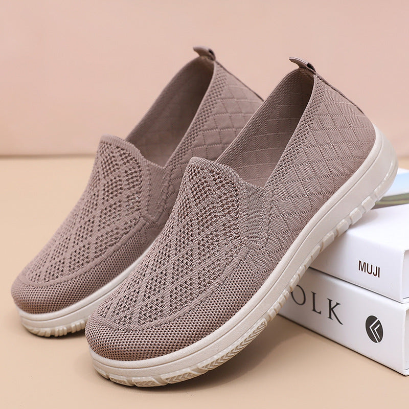Femme Slip-On Strik Gå-Sneakers Stilla