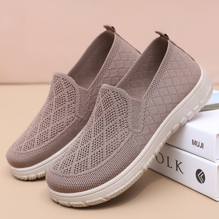 Femme Slip-On Strik Gå-Sneakers Stilla