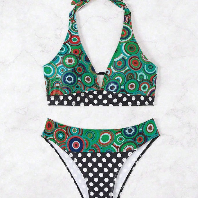 Dame bikini-sæt med iøjnefaldende geometrisk design og moderne snit Stilla
