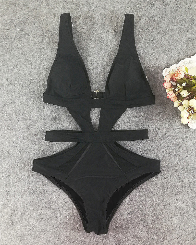Dame Cut-Out Højben Badedragt Stilla