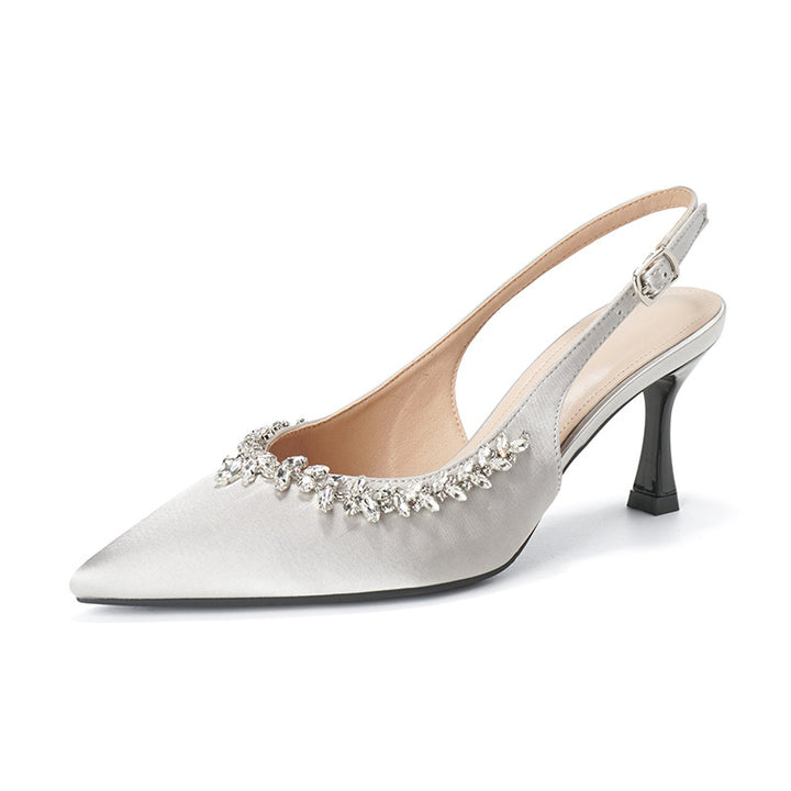 Dame Sling-Pumps med glitrende strass-udsmykning og elegant design Stilla
