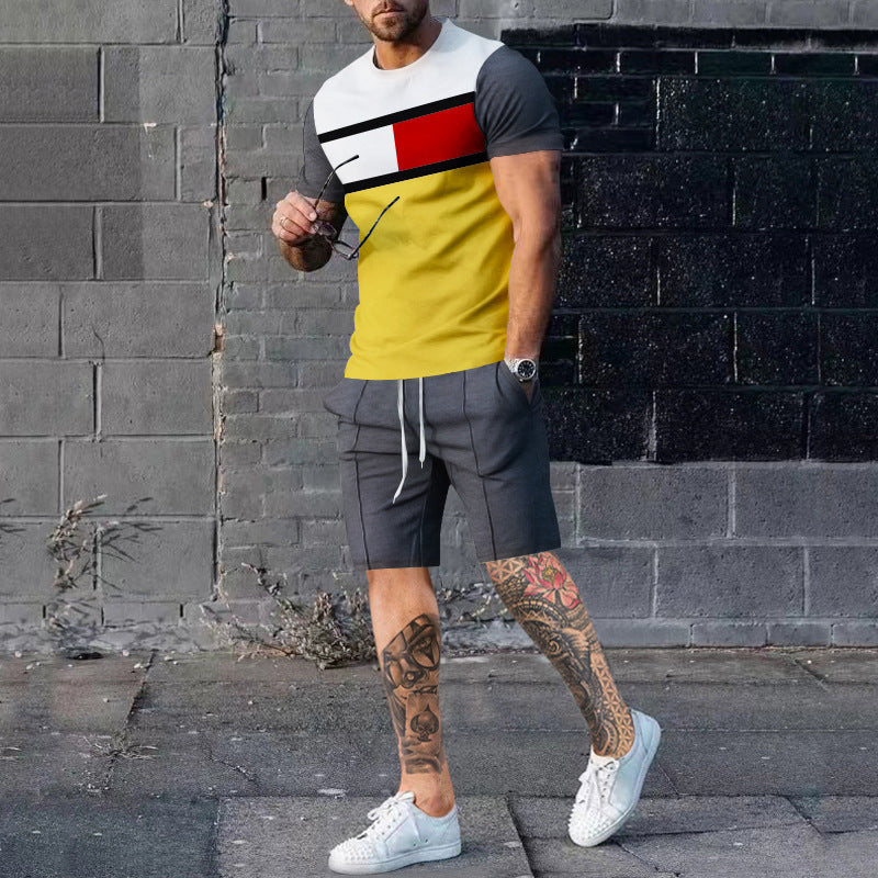 Herre sporty kortærmet stil T-shirt med moderne grafikdesign Stilla