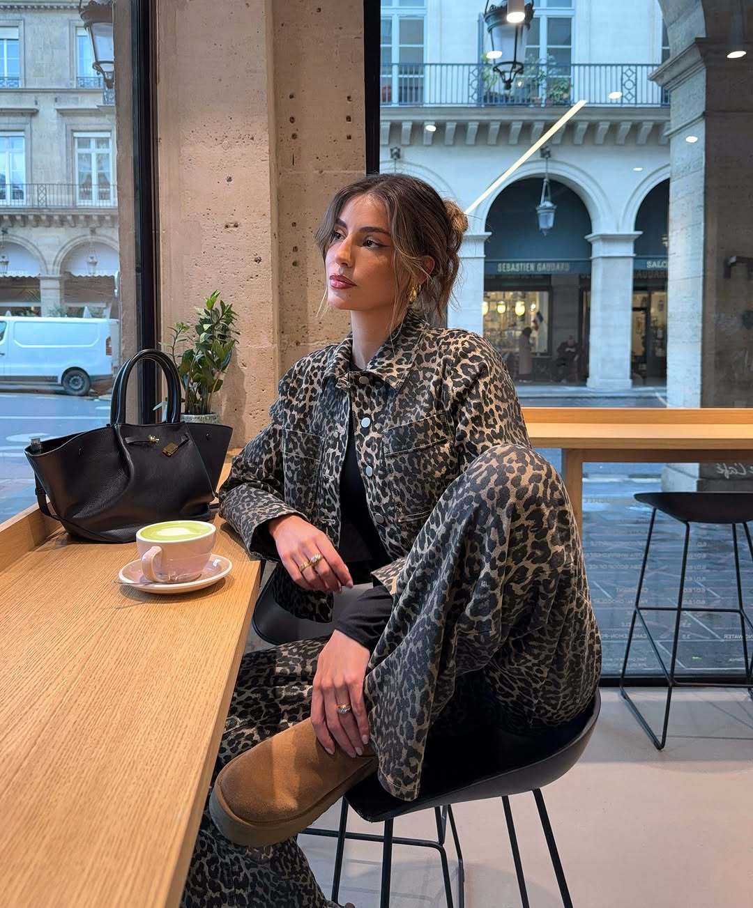 Dame Leopard-Print Kort Jakke Stilla