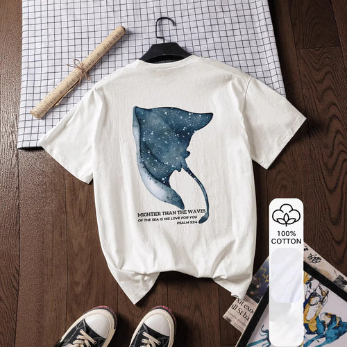 Dame T-shirt med kreativt motiv og inspirerende tekst Skovae