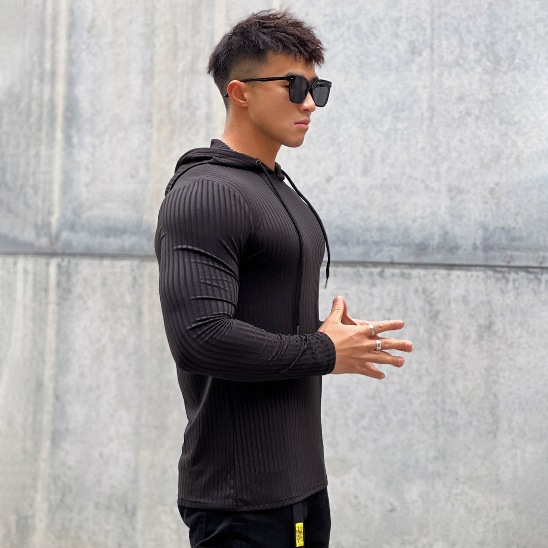 Herren Sportlich Hoodie med struktureret overflade og åndbar teknologi Stilla